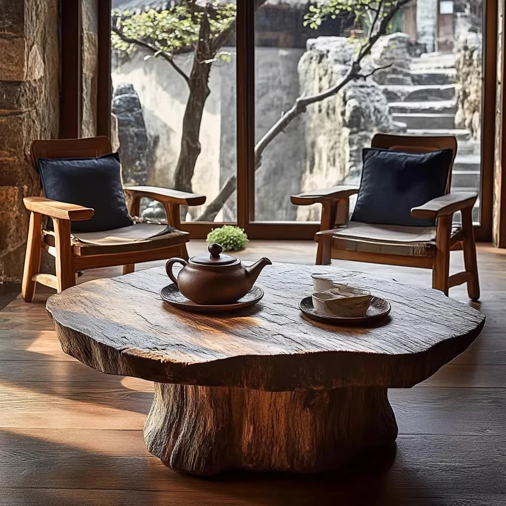 State coffee table B & B medieval style solid wood tea table retro natural edge tea table log
State coffee table B & B medieval style solid wood tea table retro natural edge tea table log