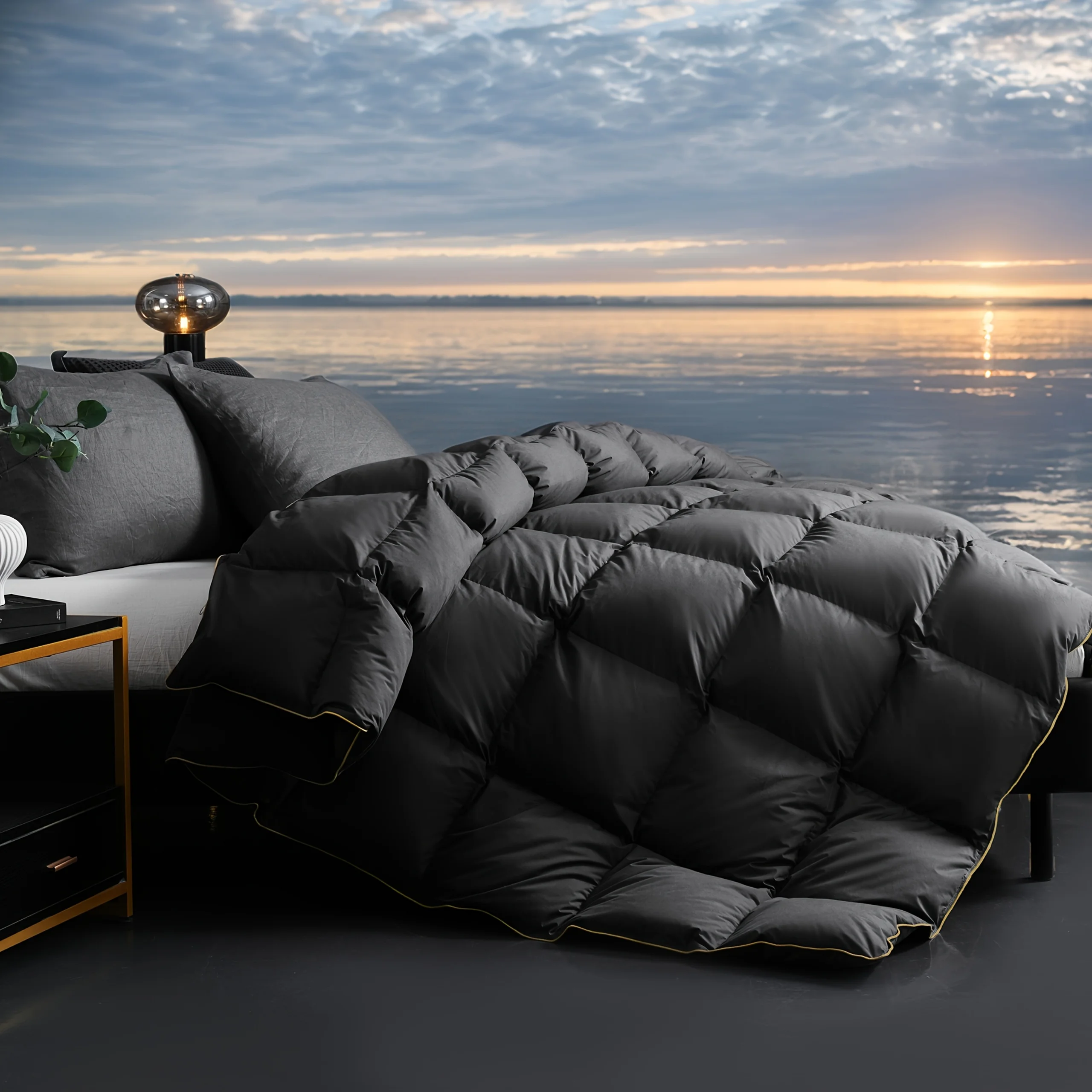 Luxury Goose Down Feather Comforter, Ultra-Soft, Medium Warmth All-Season Fluffy Duvet Insert, Noiseless Bed Comforter, with 8 Corner Tabs, Gift to Family(Palatial King/ California King/ King/ Queen/ Twin)
Luxury Goose Down Feather Comforter, Ultra-Soft, Medium Warmth All-Season Fluffy Duvet Insert, Noiseless Bed Comforter, with 8 Corner Tabs, Gift to Family(Palatial King/ California King/ King/ Queen/ Twin)