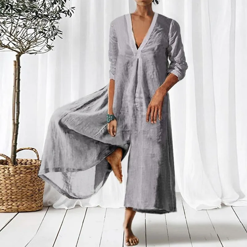 Women Causal Loose Wide-Leg Pant 2023 Elegant Women Seven-Point Sleeve Office OL Romper Retro Summer V Neck Solid Color Jumpsuit
Women Causal Loose Wide-Leg Pant 2023 Elegant Women Seven-Point Sleeve Office OL Romper Retro Summer V Neck Solid Color Jumpsuit