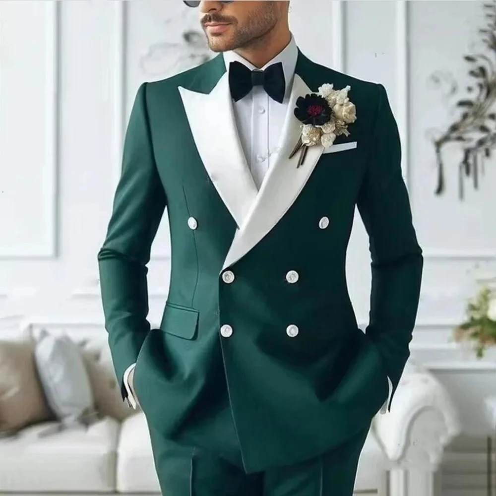 Elegant Men Suits 2Pcs White Peaked Lapel Custom Jacket Pant Formal Wedding Casual Party Prom Groom Business Set for Male
Elegant Men Suits 2Pcs White Peaked Lapel Custom Jacket Pant Formal Wedding Casual Party Prom Groom Business Set for Male
