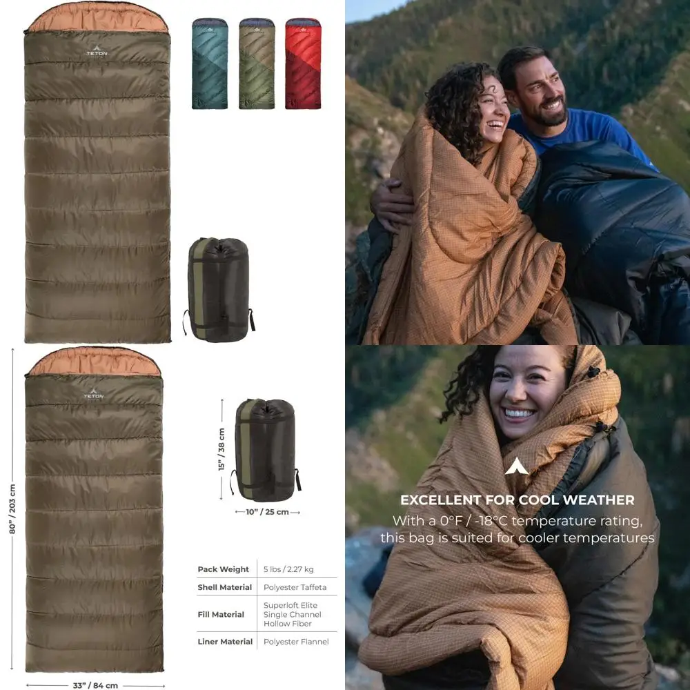 All-Weather Sleeping Bags for Adults and Kids: Ultra Warm, Versatile Camping Gear, Ideal for -25F to 20F Temperatures, Made for
All-Weather Sleeping Bags for Adults and Kids: Ultra Warm, Versatile Camping Gear, Ideal for -25F to 20F Temperatures, Made for