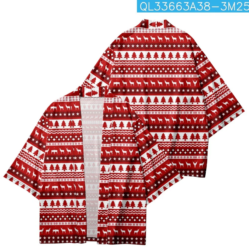 Red Christmas Floral Print Loose Japanese Cardigan Men Beach Kimono Cosplay Tops Women Yukata Clothing
Red Christmas Floral Print Loose Japanese Cardigan Men Beach Kimono Cosplay Tops Women Yukata Clothing