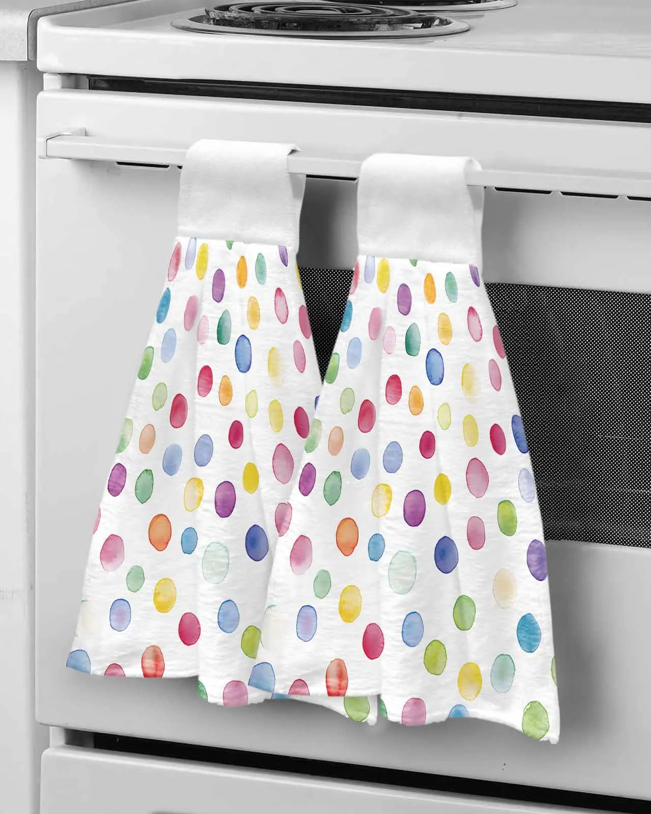 Color Wave Point Gradient Hanging Kitchen Dish Tie Absorbent Hand Towel Dishwashing Cloth for Bathroom
Color Wave Point Gradient Hanging Kitchen Dish Tie Absorbent Hand Towel Dishwashing Cloth for Bathroom