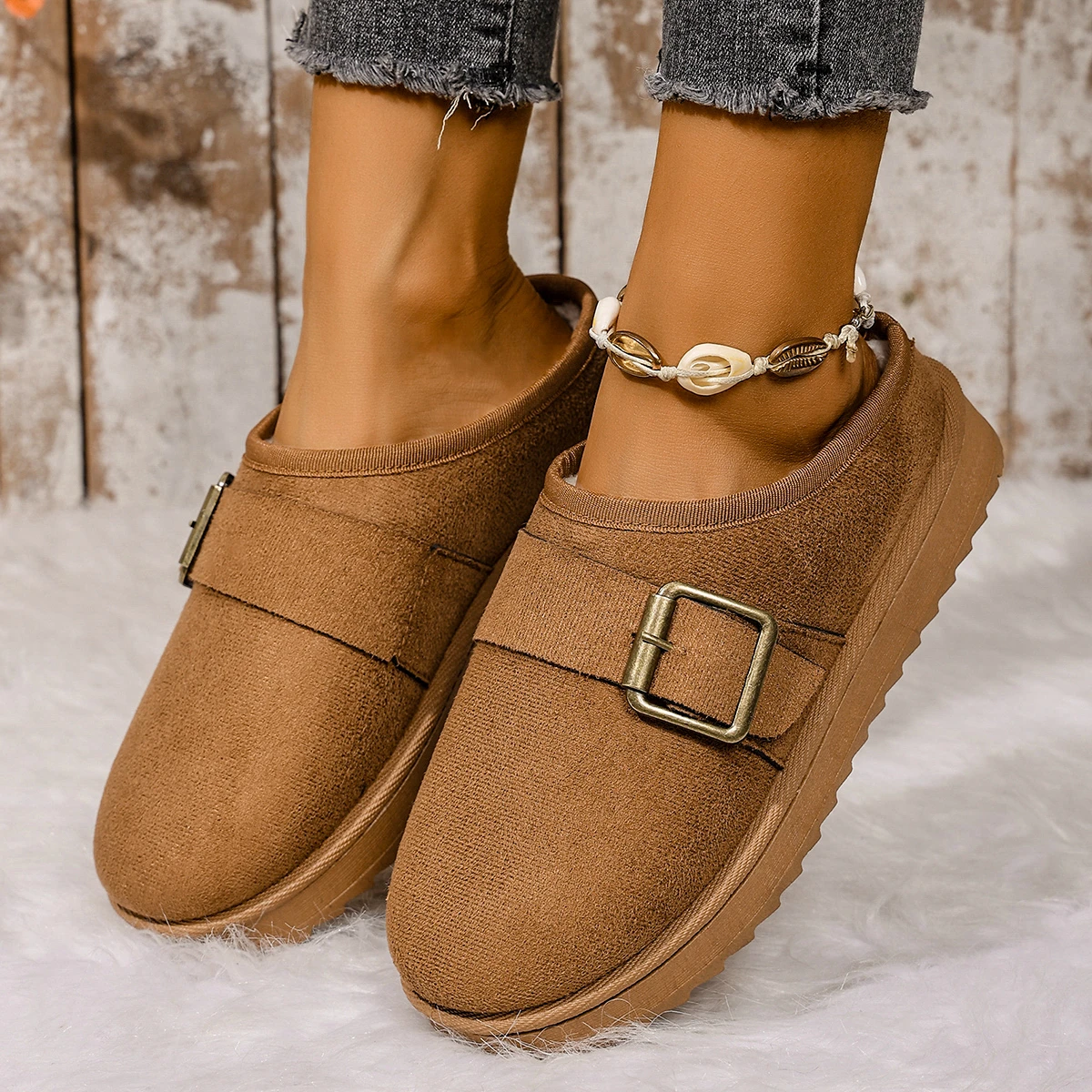 Snow Boots 2025 Women Winter Cashmere Warm Thick Soles Without Heel-covered Hair Half Slipper Cotton Shoes Cashmere Warm Boots
Snow Boots 2025 Women Winter Cashmere Warm Thick Soles Without Heel-covered Hair Half Slipper Cotton Shoes Cashmere Warm Boots