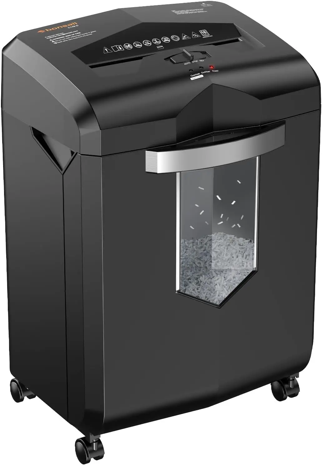 16-Sheet Microcut Paper Shredder, 60-Minute Continuous Shredding, P-4 Level, 6-Gal Pullout Bin
16-Sheet Microcut Paper Shredder, 60-Minute Continuous Shredding, P-4 Level, 6-Gal Pullout Bin