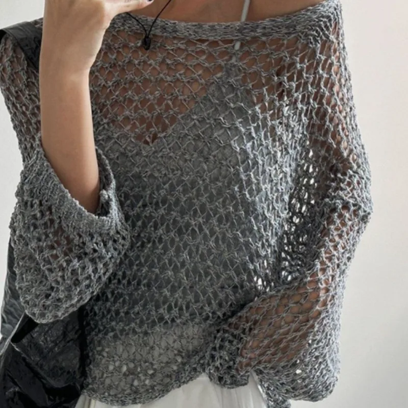 Short Summer Hoodie with Hollowed Out Long Sleeves New Style Slimming and Stylish Loose and Fashionable Knitted Top
Short Summer Hoodie with Hollowed Out Long Sleeves New Style Slimming and Stylish Loose and Fashionable Knitted Top