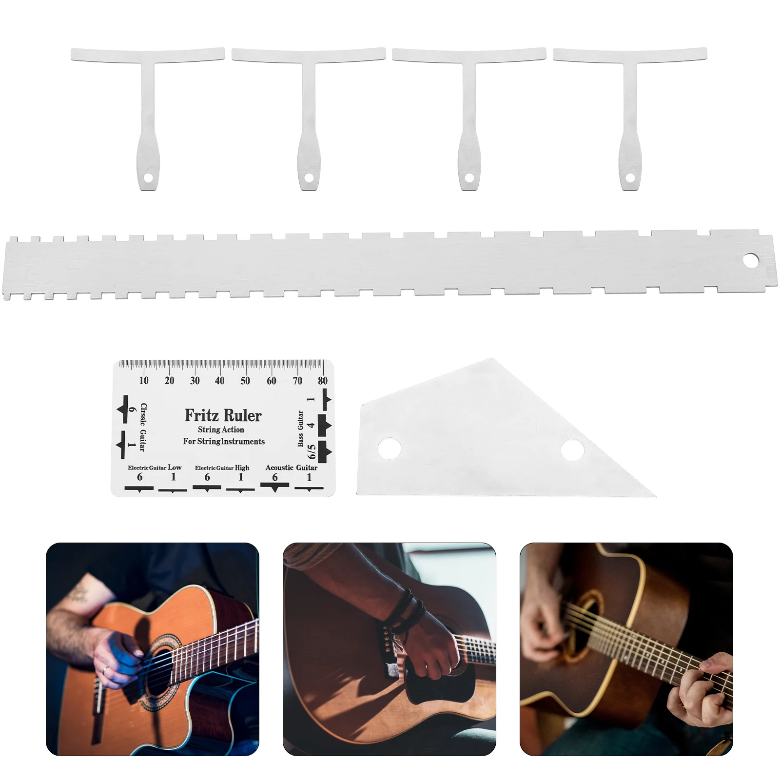 12 Pcs Tuner Guitar Tool Kit Measuring Ruler Leveling Arc String Height Saw Electric Radius Gauge Tuning Silver Metal Guitars
12 Pcs Tuner Guitar Tool Kit Measuring Ruler Leveling Arc String Height Saw Electric Radius Gauge Tuning Silver Metal Guitars