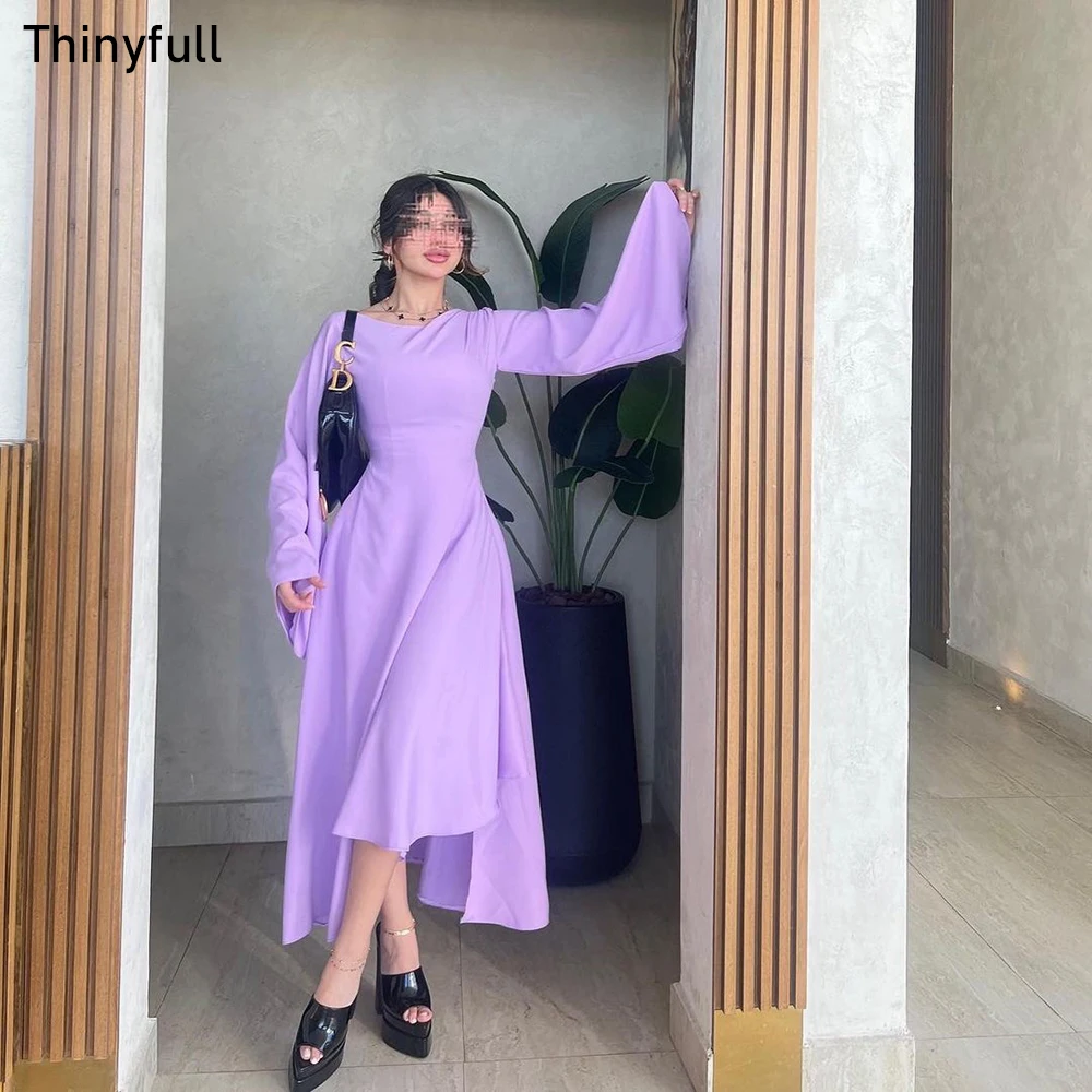 Thinyfull Lavender Prom Dresses Saudi Arabia Long Sleeves Evening Party Gown Ankle-Length O-neck Elegant Formal Occasion Dress
Thinyfull Lavender Prom Dresses Saudi Arabia Long Sleeves Evening Party Gown Ankle-Length O-neck Elegant Formal Occasion Dress