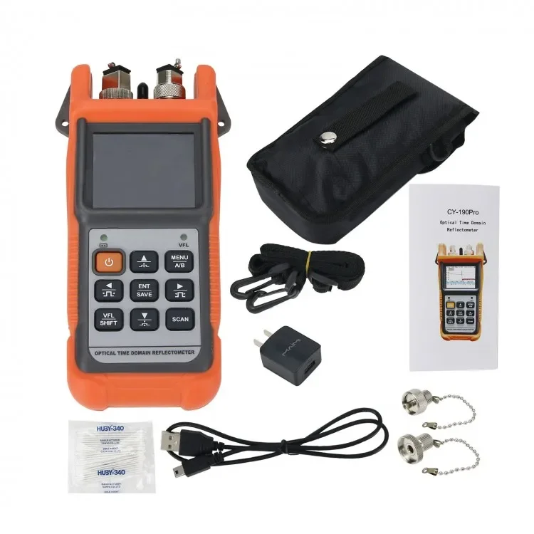 CY190Pro OTDR Optical Time Domain Reflectometer Optical Power Meter with Red Light Source 1310nm & 1550nm
CY190Pro OTDR Optical Time Domain Reflectometer Optical Power Meter with Red Light Source 1310nm & 1550nm