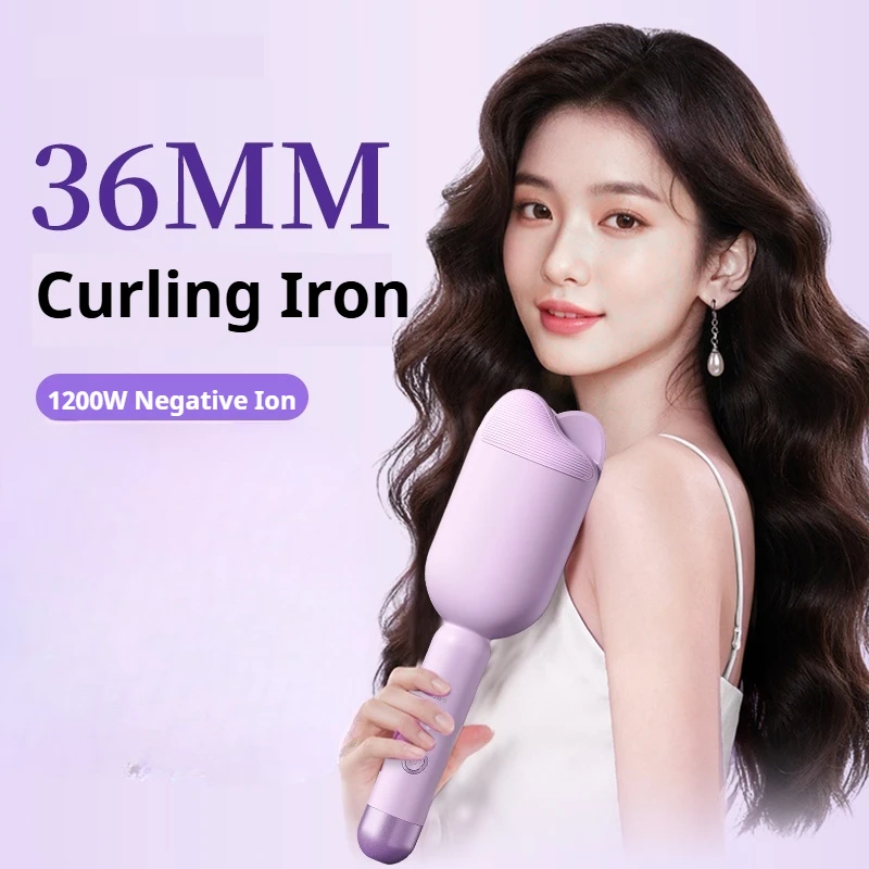 36mm Big Wave Curling Iron Tens of Millions Negative Ions 3 Temperature Settings Fast Heating Ionic Deep Waver Hair Curler Tool
36mm Big Wave Curling Iron Tens of Millions Negative Ions 3 Temperature Settings Fast Heating Ionic Deep Waver Hair Curler Tool