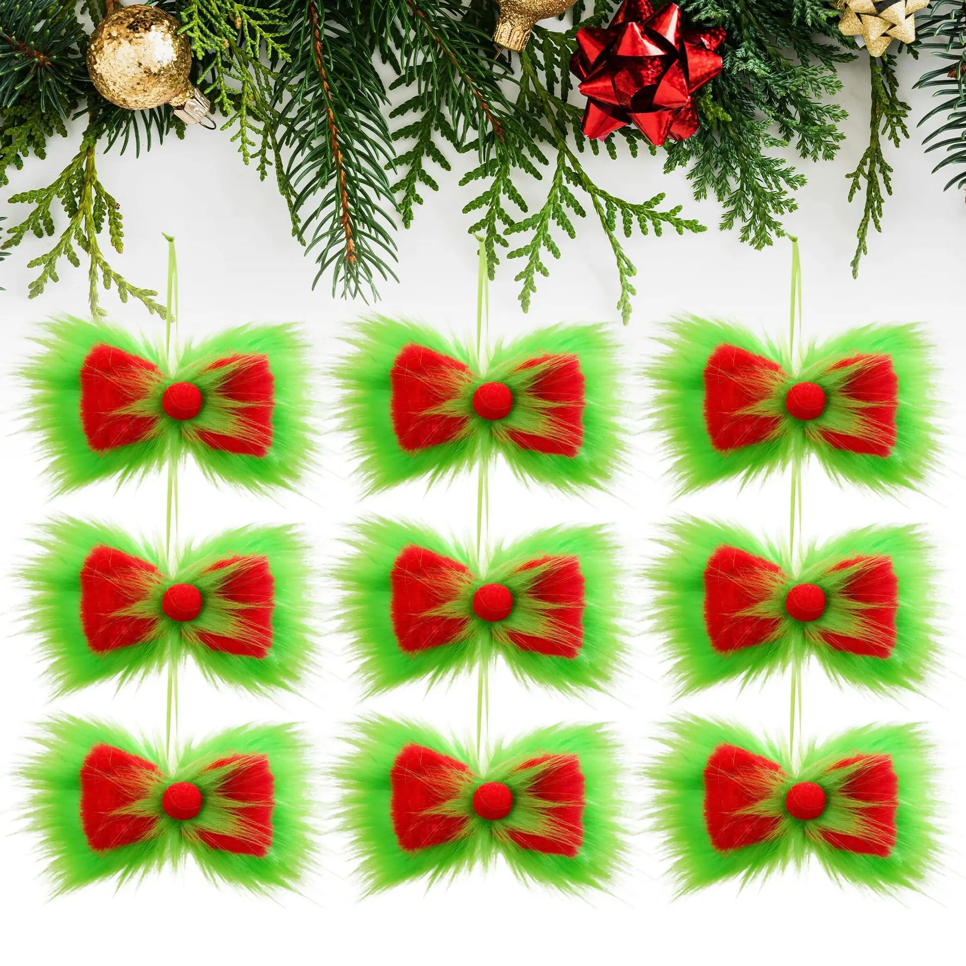 2Pcs Grinch Plush Bow Hanging Ornaments Europe and the United States Holiday Party Christmas Tree Decoration Hanging Clip
2Pcs Grinch Plush Bow Hanging Ornaments Europe and the United States Holiday Party Christmas Tree Decoration Hanging Clip