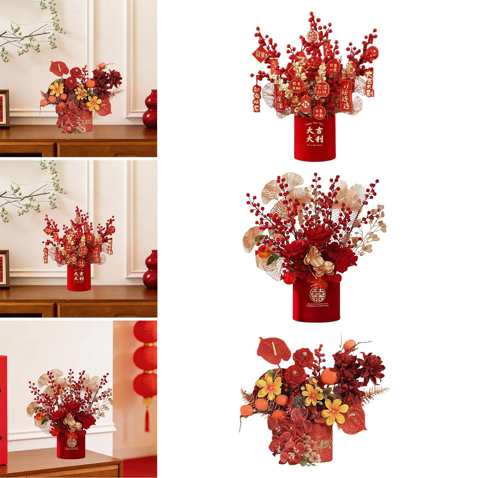Искусственные красные ягодные ветки для украшения к Китайскому Новому году, цветочная композиция, искусственный бонсай, имитация растения в горшке для кухни
Искусственные красные ягодные ветки для украшения к Китайскому Новому году, цветочная композиция, искусственный бонсай, имитация растения в горшке для кухни