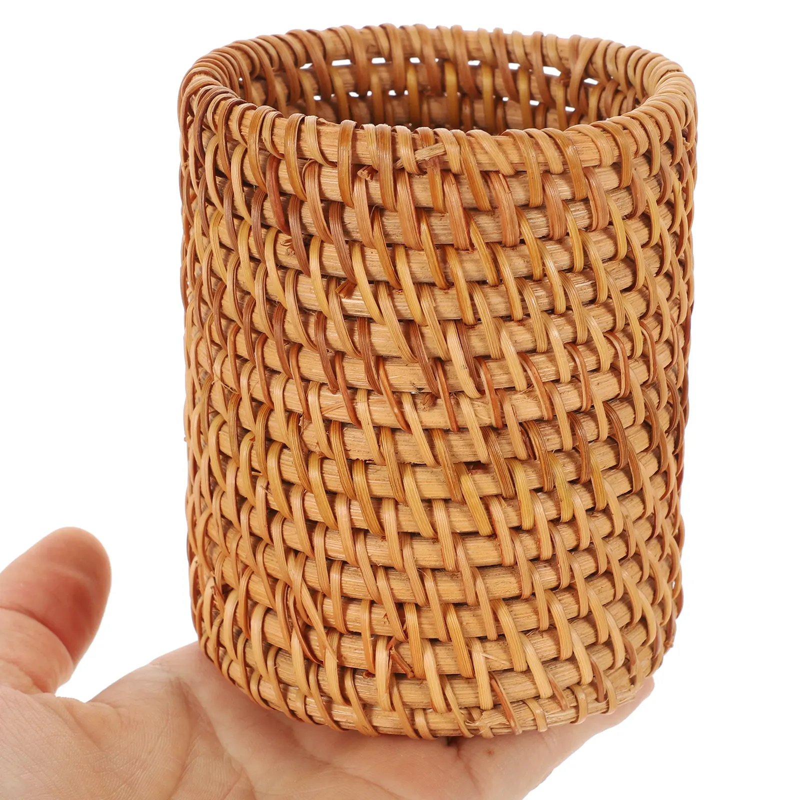 Premium Rattan Woven Pen Holder Sturdy Desktop Organizer for Makeup Brushes Pens Stationery Decorative Tabletop Container
Premium Rattan Woven Pen Holder Sturdy Desktop Organizer for Makeup Brushes Pens Stationery Decorative Tabletop Container