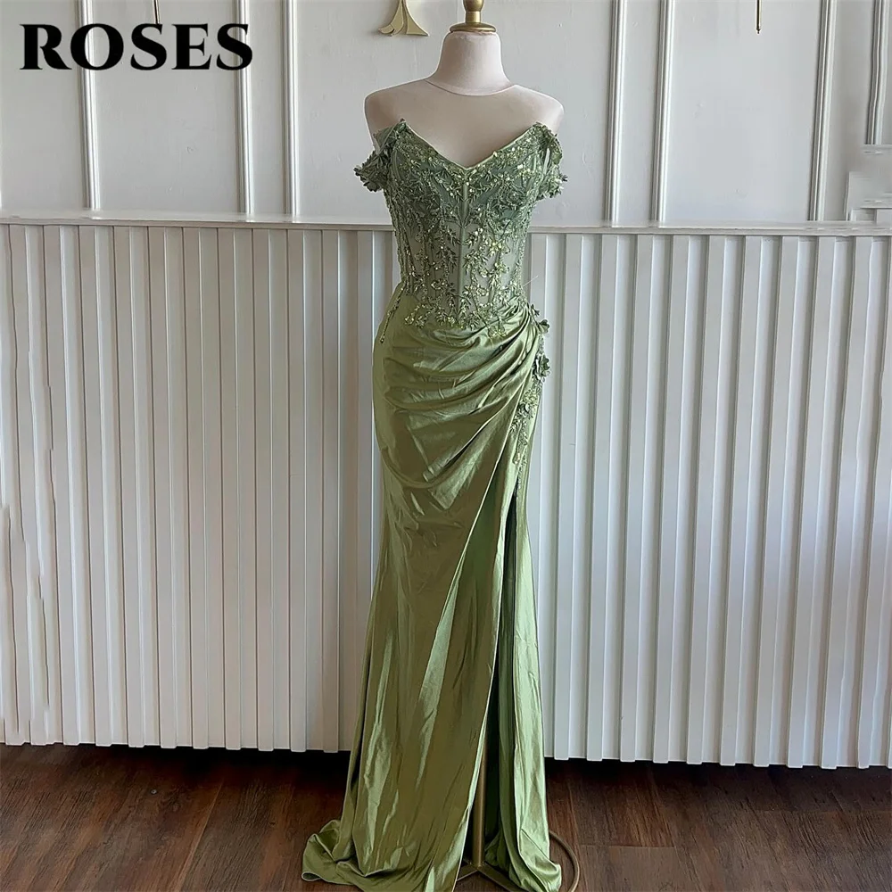 ROSES Olive Green فستان سهرة Off Shoulder Celebrity Dresses with Sequin and Lace Formal Dresses for Wedding Customized
ROSES Olive Green فستان سهرة Off Shoulder Celebrity Dresses with Sequin and Lace Formal Dresses for Wedding Customized