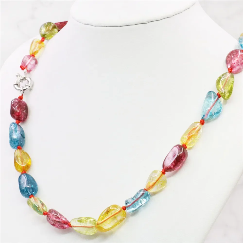 6-12mm Multicolor Irregular Watermelon Tourmaline Jades Chalcedony Stone Necklace DIY Natural Women Girl Jewelry Making Design
6-12mm Multicolor Irregular Watermelon Tourmaline Jades Chalcedony Stone Necklace DIY Natural Women Girl Jewelry Making Design