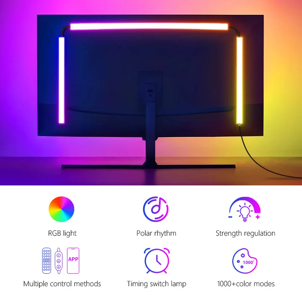 Smart Gaming LED Light Strip 24-34 Inch PC Screen Backlight USB PC LED Backlight Self-Adhesive Strip for Game Room Ambient Decor
Smart Gaming LED Light Strip 24-34 Inch PC Screen Backlight USB PC LED Backlight Self-Adhesive Strip for Game Room Ambient Decor