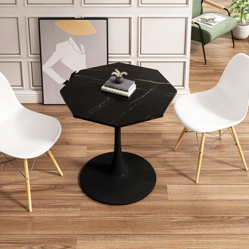 Modern Octagonal Coffee Table with Printed Black Marble Table Top,Metal Base, for Dining Room, Kitchen, Living Room
Modern Octagonal Coffee Table with Printed Black Marble Table Top,Metal Base, for Dining Room, Kitchen, Living Room