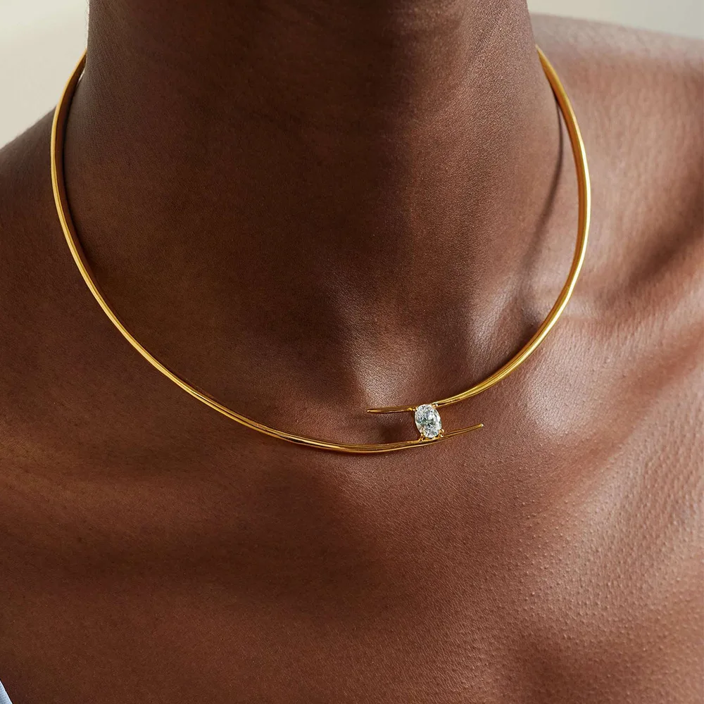 Zircon Choker Necklace Women Geometric Oval Pendant Collarbone Chain Elegant Fashion Jewelry Simple Versatile Crystal Zircon
Zircon Choker Necklace Women Geometric Oval Pendant Collarbone Chain Elegant Fashion Jewelry Simple Versatile Crystal Zircon