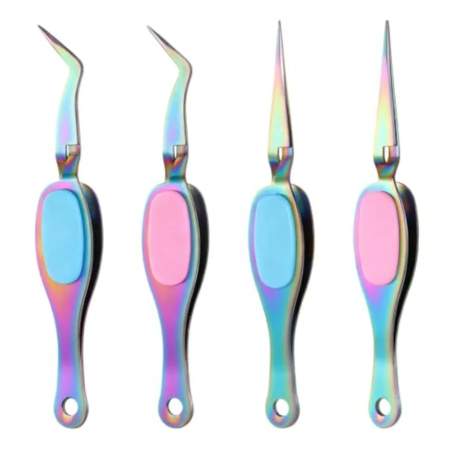 4 Pcs Reverse Tweezers, Crossing Lock Curved Tweezers Stainless Steel Soft-Grip Tool Precision Crafting with Curved Tip and Str
4 Pcs Reverse Tweezers, Crossing Lock Curved Tweezers Stainless Steel Soft-Grip Tool Precision Crafting with Curved Tip and Str