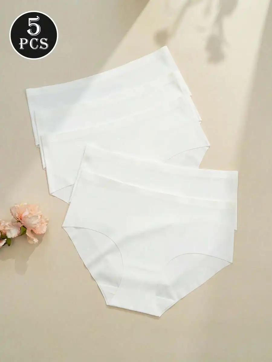 5 Pcs Women Seamless Ice Silk Briefs Solid Color Soft Stretchy Underwear
5 Pcs Women Seamless Ice Silk Briefs Solid Color Soft Stretchy Underwear