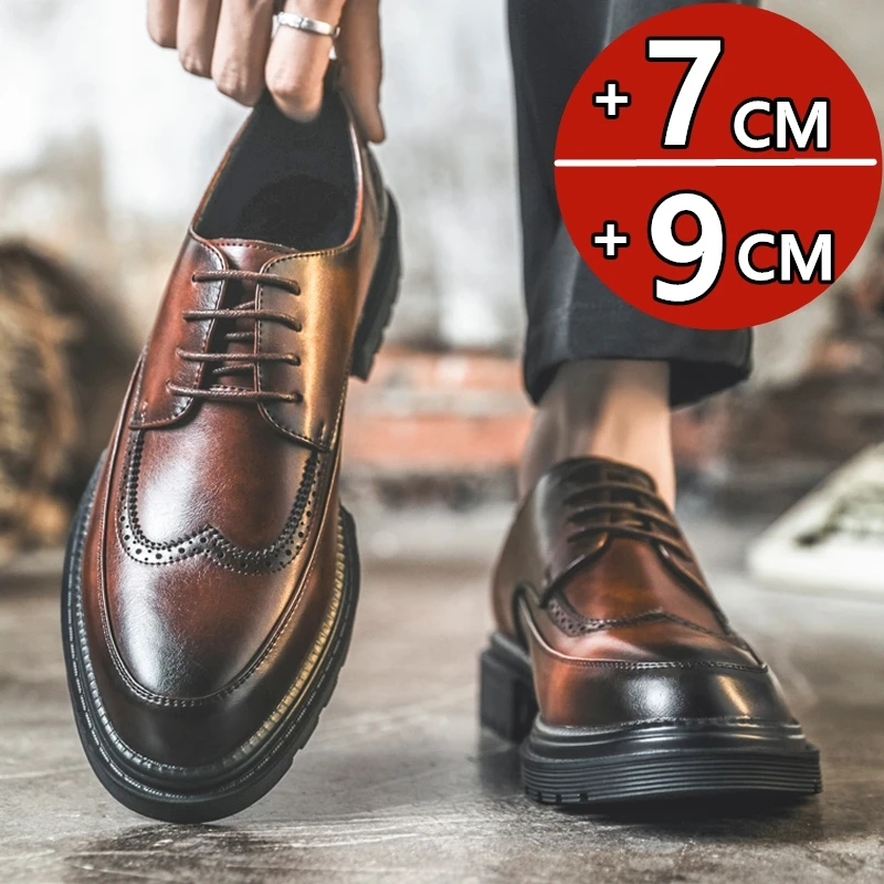 Plus Size Elevator Shoes 7/9cm Height Increase Shoes Lift Men Dress Leather Shoes For Man Invisible Inside Height Wedding Shoes
Plus Size Elevator Shoes 7/9cm Height Increase Shoes Lift Men Dress Leather Shoes For Man Invisible Inside Height Wedding Shoes