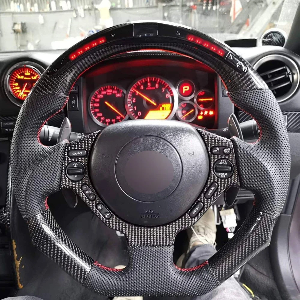 Flat Top Matte Carbon Fiber Steering Wheel for Nissan GT-R GTR R35 2009-2016
Flat Top Matte Carbon Fiber Steering Wheel for Nissan GT-R GTR R35 2009-2016