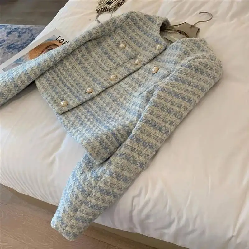 Short Tweed For Women Autumn/Winter Pearl Button Woolen With Round Neck Female Office Lady Coat Jacket Hot Sale
Short Tweed For Women Autumn/Winter Pearl Button Woolen With Round Neck Female Office Lady Coat Jacket Hot Sale