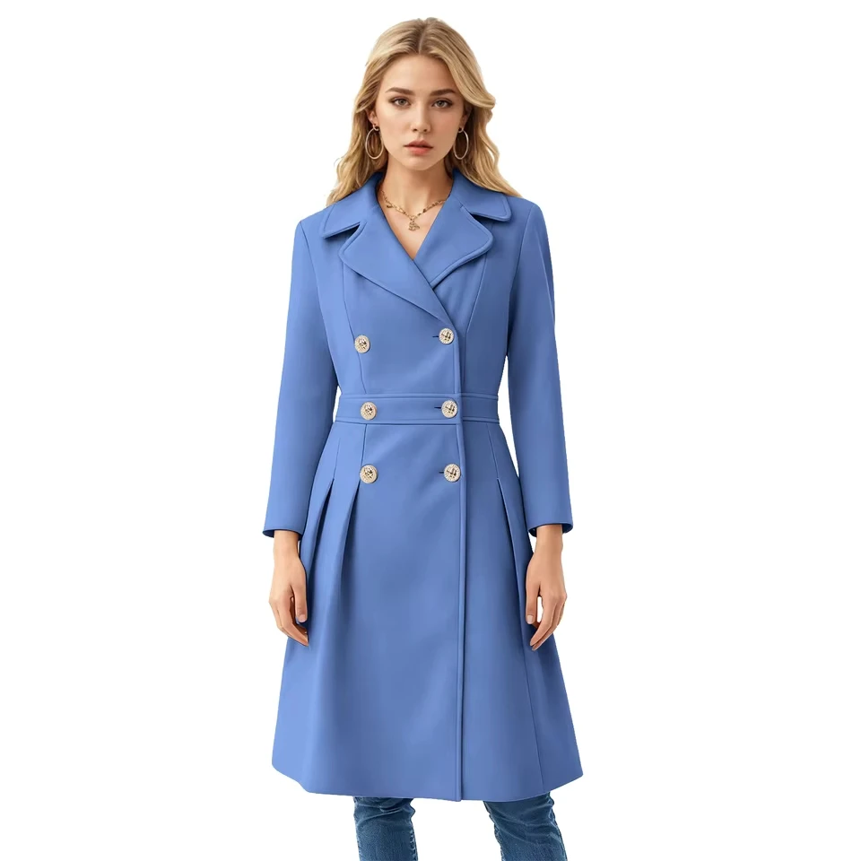 Women Fashion Long Trench Coat Notch Lapel Double Breasted Thick A Line Coats With Pockets Slim Waist Women Youth
Women Fashion Long Trench Coat Notch Lapel Double Breasted Thick A Line Coats With Pockets Slim Waist Women Youth