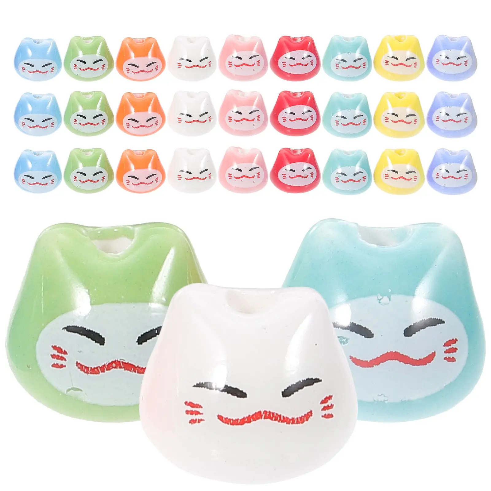 50 Pcs Lucky Cat Beads for Jewelry Making Ornaments Charms Pendant Large Decorations
50 Pcs Lucky Cat Beads for Jewelry Making Ornaments Charms Pendant Large Decorations