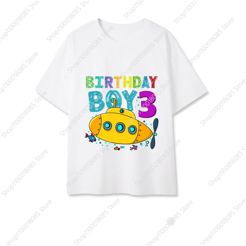 Birthday Boy Submarine 1-9 Number T-shirt Car T-shirts Boys Party T shirt Theme Clothing Top shirt
Birthday Boy Submarine 1-9 Number T-shirt Car T-shirts Boys Party T shirt Theme Clothing Top shirt