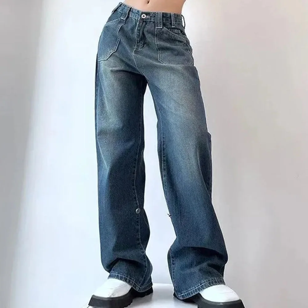 Y2k Solid Casual Basic Loose Streetwear Jeans High Waist Chic Vintage Cargo Denim Pants Korean Style Punk Harajuku Wide Leg Jean
Y2k Solid Casual Basic Loose Streetwear Jeans High Waist Chic Vintage Cargo Denim Pants Korean Style Punk Harajuku Wide Leg Jean