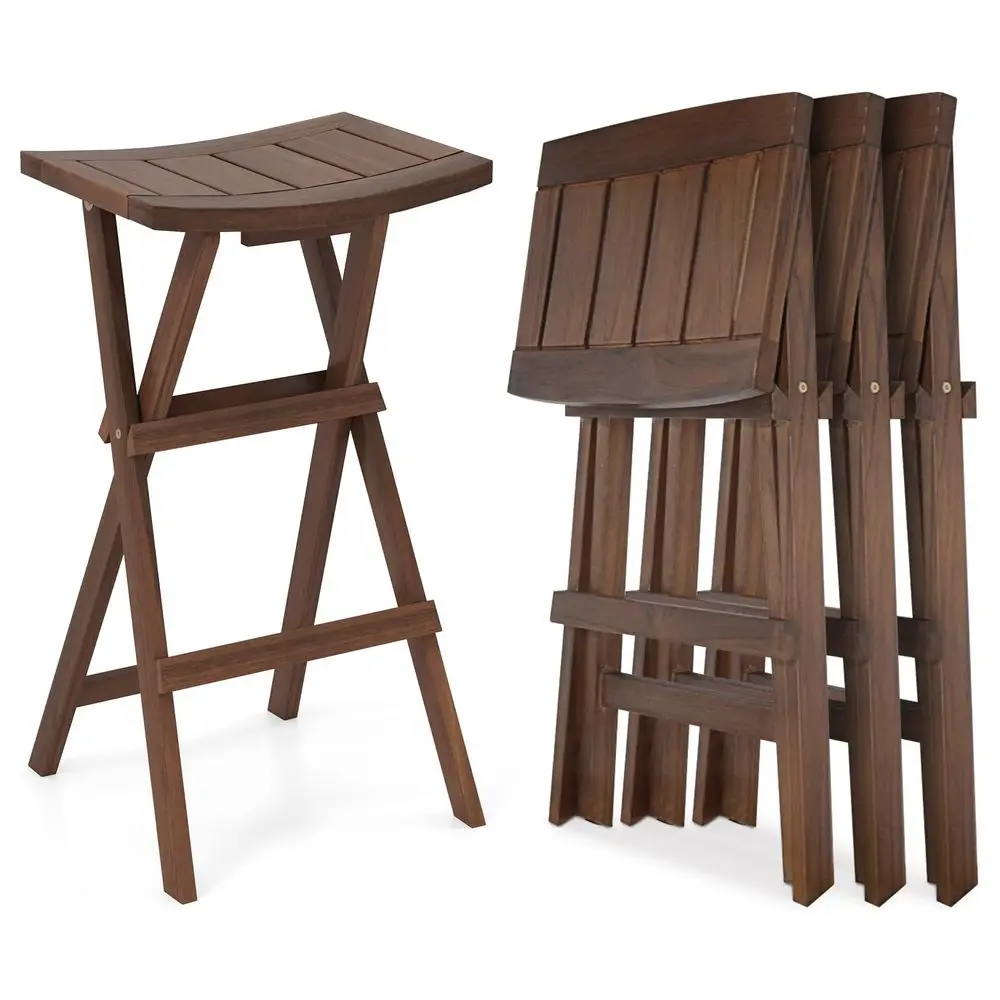Folding Wooden Bar Stools Set of 4, 30inch Height Backless Saddle Stools with Footrest, Foldable Chairs for Kitchen Island, Cou
Folding Wooden Bar Stools Set of 4, 30inch Height Backless Saddle Stools with Footrest, Foldable Chairs for Kitchen Island, Cou