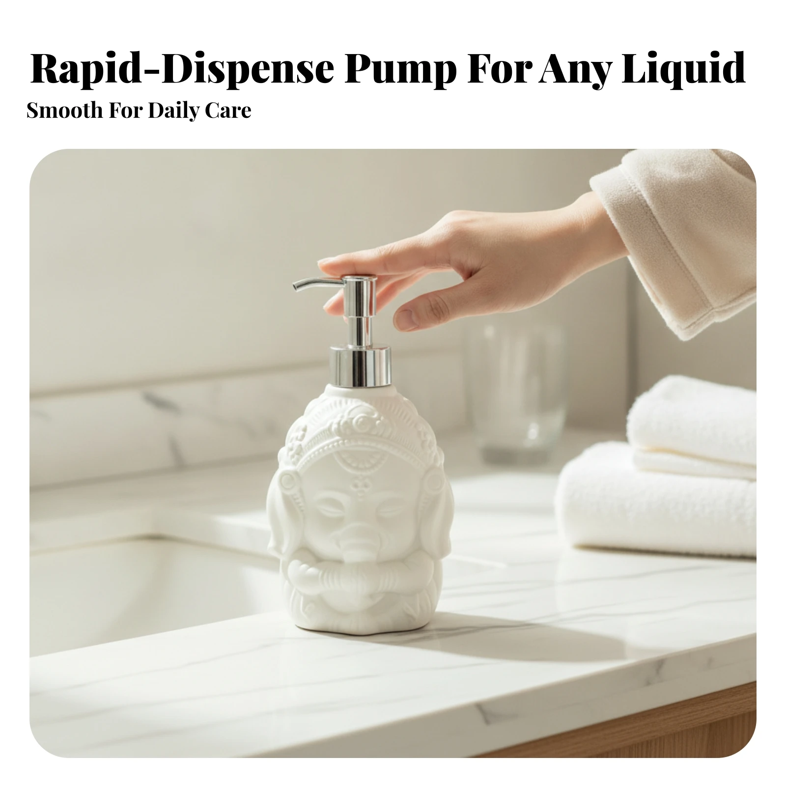 Decorative Bathroom Container Sculpted Elephant Soap Dispenser Elephant Pump Bottle Embossed
Decorative Bathroom Container Sculpted Elephant Soap Dispenser Elephant Pump Bottle Embossed