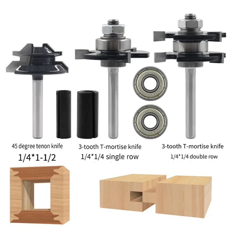 2025 Trend7 PCS Woodworking Milling Cutter 45-Degree Tenon Cutter Jigsaw Alloy 3-Tooth T-Type Engraving Machine Woodworking Cutt
2025 Trend7 PCS Woodworking Milling Cutter 45-Degree Tenon Cutter Jigsaw Alloy 3-Tooth T-Type Engraving Machine Woodworking Cutt