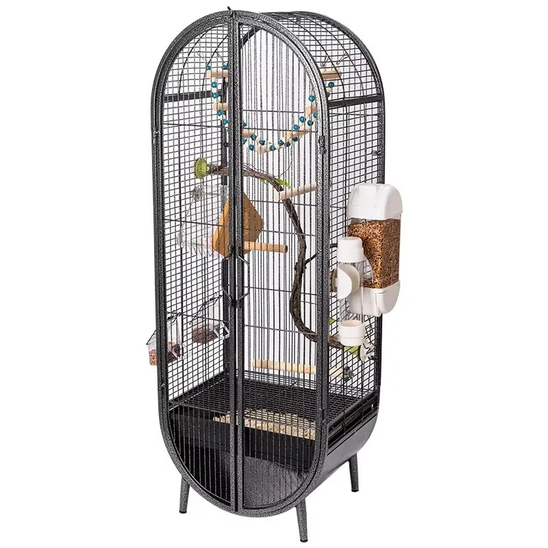 Large Round Metal Bird Cage with Dome Top and Removable Tray for Parrots
Large Round Metal Bird Cage with Dome Top and Removable Tray for Parrots