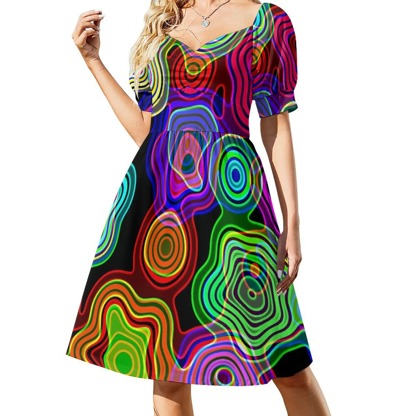Groovy Psychedelic Retro Neon Party Lights Short-Sleeved Dress Women's evening dress dresses for woman Dress
Groovy Psychedelic Retro Neon Party Lights Short-Sleeved Dress Women's evening dress dresses for woman Dress