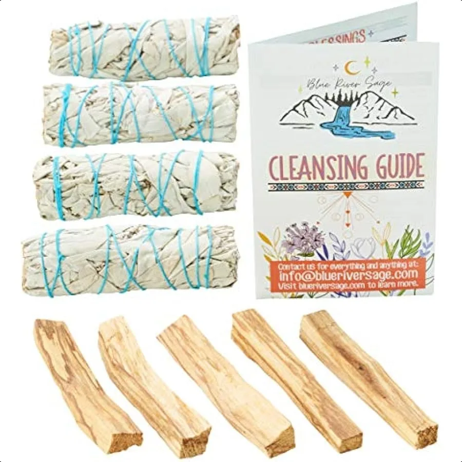 4 White Sage Smudge Sticks + 5 Palo Santo Sticks from Peru ~ for Smudging Smoke Cleanse Home or Office Spiritual Use Meditation
4 White Sage Smudge Sticks + 5 Palo Santo Sticks from Peru ~ for Smudging Smoke Cleanse Home or Office Spiritual Use Meditation