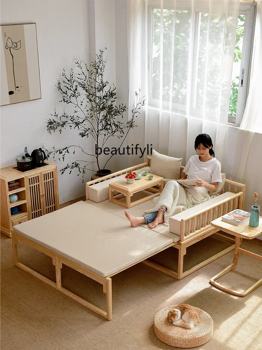 A139 Solid Wood Bed with Rollers New Chinese Style Table-Chair Set Living Room Retractable Sofa Bed Modern Minimalist
A139 Solid Wood Bed with Rollers New Chinese Style Table-Chair Set Living Room Retractable Sofa Bed Modern Minimalist