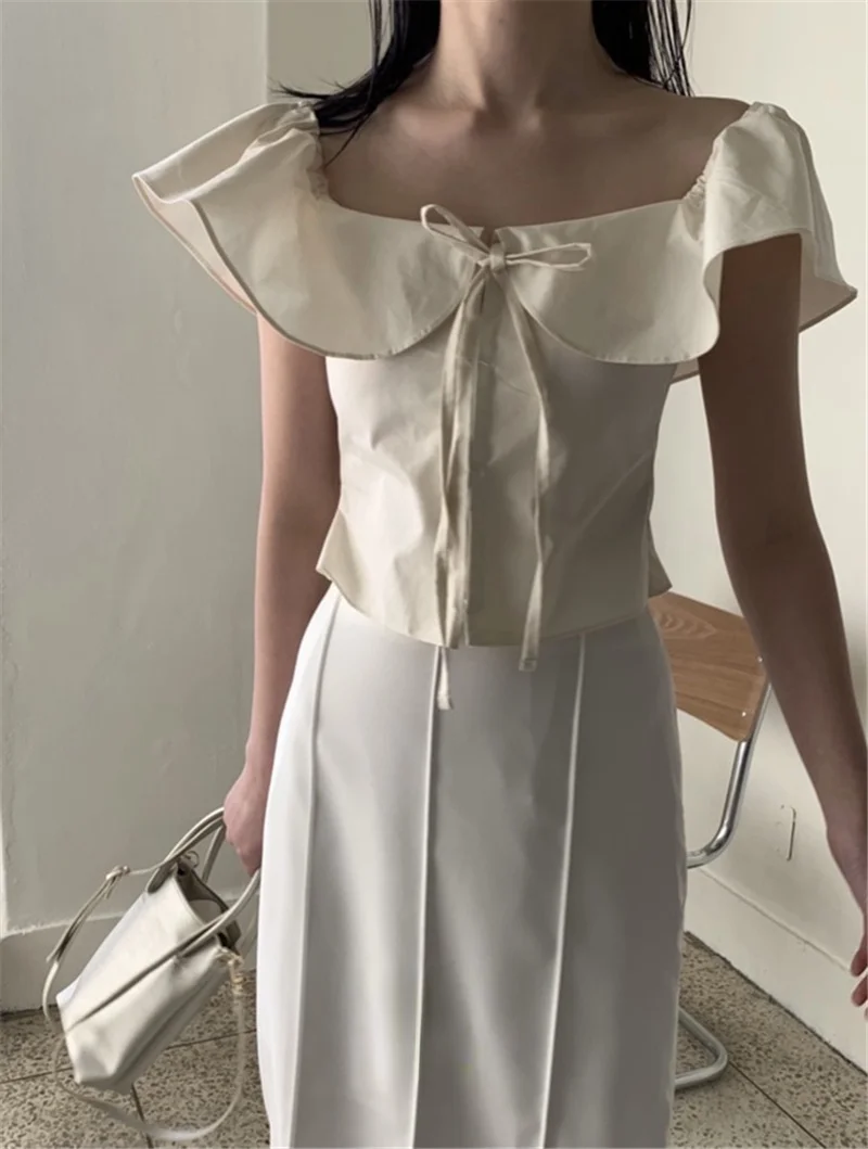 Cute Short Knot Shirt Summer Korean Style Pleated Sleeveless Blouse Unique SEI 21 with Collarbone Exposure
Cute Short Knot Shirt Summer Korean Style Pleated Sleeveless Blouse Unique SEI 21 with Collarbone Exposure