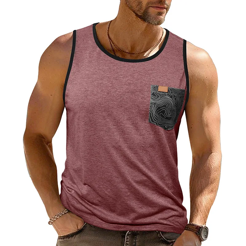 Summer Men's Sleeveless Printed Vest Loose Pocket Fitness Sports Tops Tee for Men
Summer Men's Sleeveless Printed Vest Loose Pocket Fitness Sports Tops Tee for Men