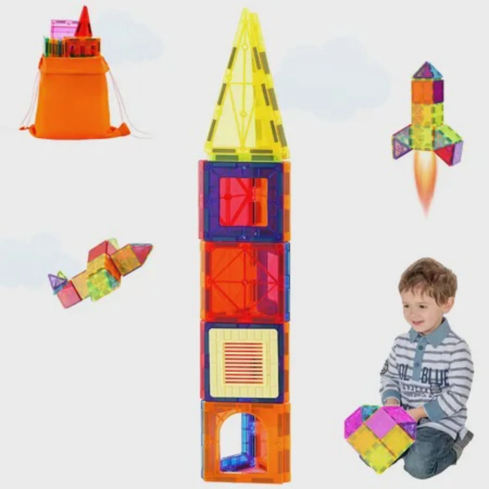 Magnetic Tiles 55 PCS Magnetic Building Blocks for Kids Magnet Building Set with Car Base & 16 Digital Cards STEM Educational Construction Stacking Toys Gift for Toddlers Boys Girls Aged 4+
Magnetic Tiles 55 PCS Magnetic Building Blocks for Kids Magnet Building Set with Car Base & 16 Digital Cards STEM Educational Construction Stacking Toys Gift for Toddlers Boys Girls Aged 4+