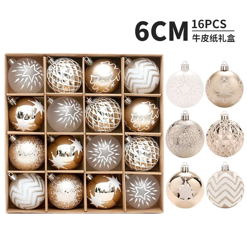 DIY 16 Champagne Christmas Ball Decorations 3D Ball European Style Painted Christmas Ball Set Christmas Tree Pendant Gifts New 
DIY 16 Champagne Christmas Ball Decorations 3D Ball European Style Painted Christmas Ball Set Christmas Tree Pendant Gifts New