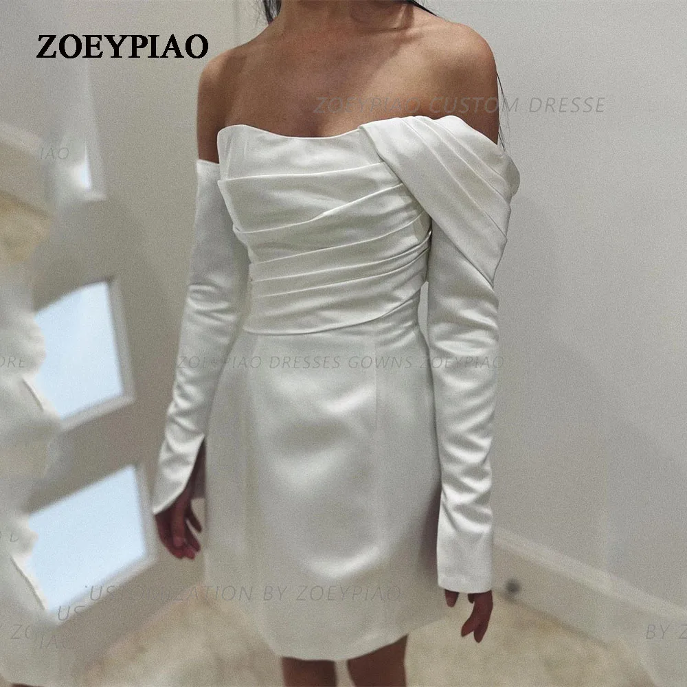 White Button Back Mini Prom Dresses Evening Dress Elegant Off Shoulder Detachable Sleeves Wedding Dress Gowns vestidos de fie
White Button Back Mini Prom Dresses Evening Dress Elegant Off Shoulder Detachable Sleeves Wedding Dress Gowns vestidos de fie