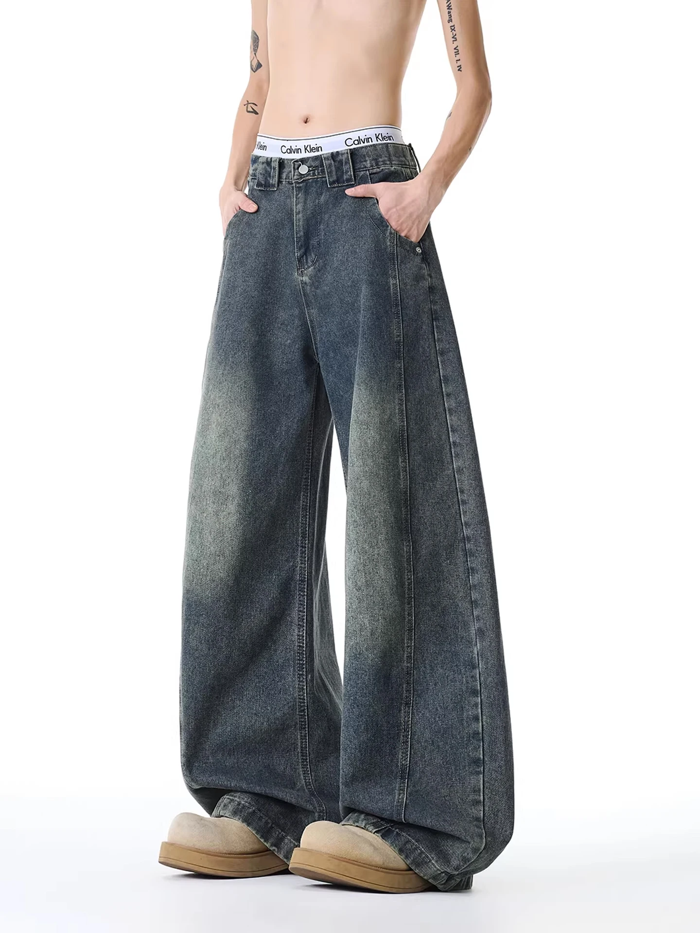 Retro Blue Waed Wide Leg Denim Jeans Men's Spring Trendy Brand American Sle Loose Straight Cut Trousers Patchwork
Retro Blue Waed Wide Leg Denim Jeans Men's Spring Trendy Brand American Sle Loose Straight Cut Trousers Patchwork