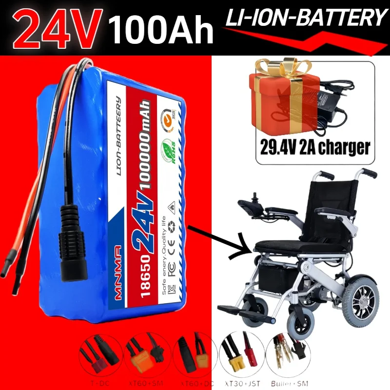 Professional 24V 10Ah Lithium Battery 7S3P Pack with BMS, for Electric Tools, Scooter, Lawn Mower, Vacuum Cleaner, LED Light
Professional 24V 10Ah Lithium Battery 7S3P Pack with BMS, for Electric Tools, Scooter, Lawn Mower, Vacuum Cleaner, LED Light