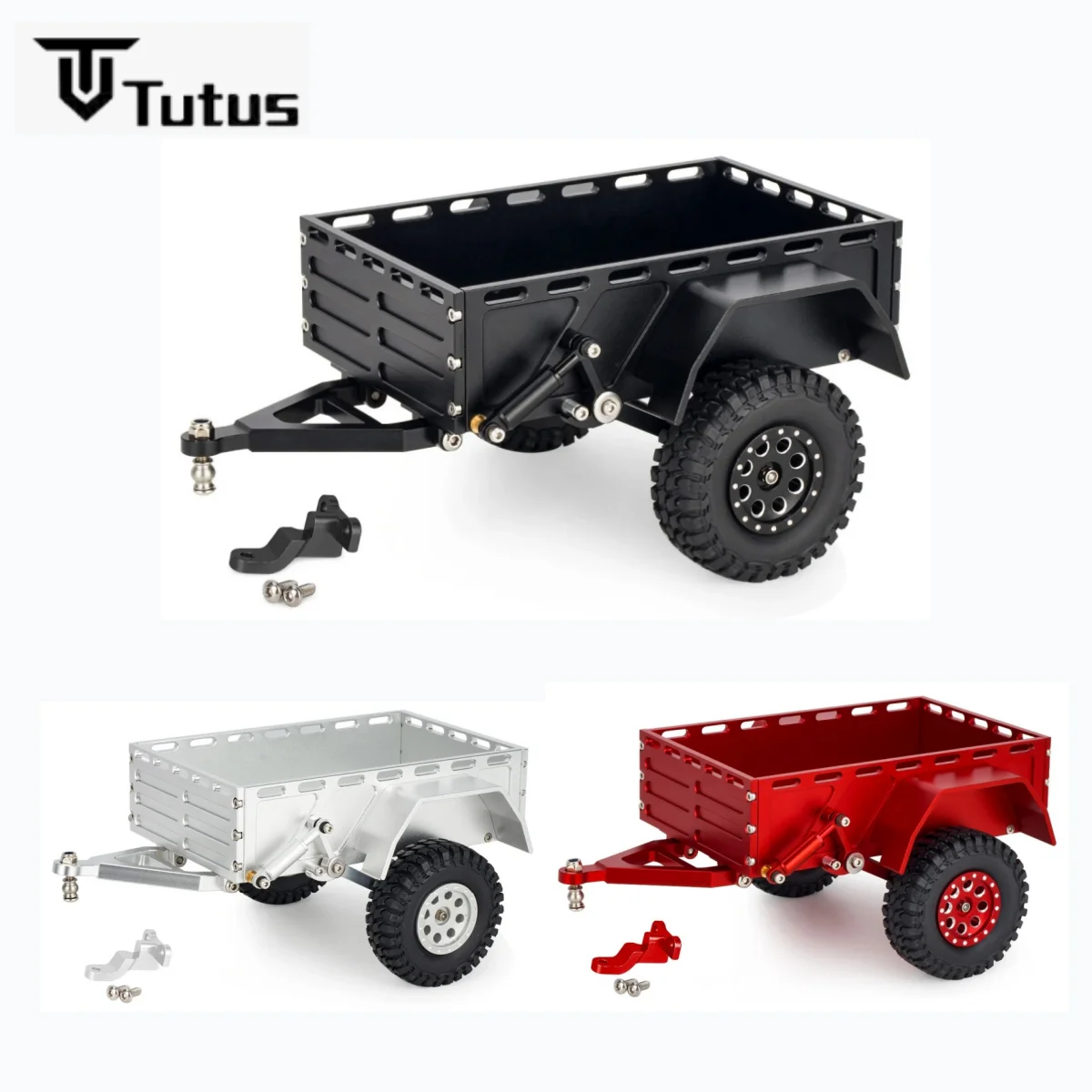 Black/Red/Silver Anodized RC Trailer Complete Hitch Mount Load-bearing Design for 1/18 TRX4M Defender Bronco K10 Upgrade Parts
Black/Red/Silver Anodized RC Trailer Complete Hitch Mount Load-bearing Design for 1/18 TRX4M Defender Bronco K10 Upgrade Parts
