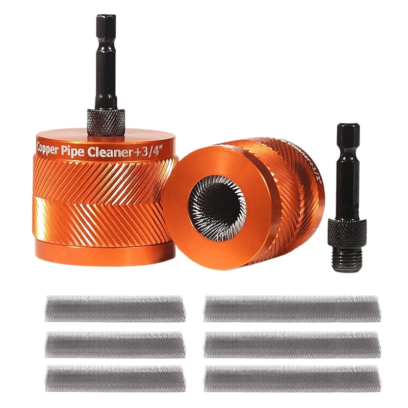 VELIF-1Set 1/2 и 3/4 дюйма Набор для чистки металлических медных труб, с шестигранным хвостовиком 1/4, 6, сменная щетка, электрический инструмент, очиститель щеток 
VELIF-1Set 1/2 и 3/4 дюйма Набор для чистки металлических медных труб, с шестигранным хвостовиком 1/4, 6, сменная щетка, электрический инструмент, очиститель щеток