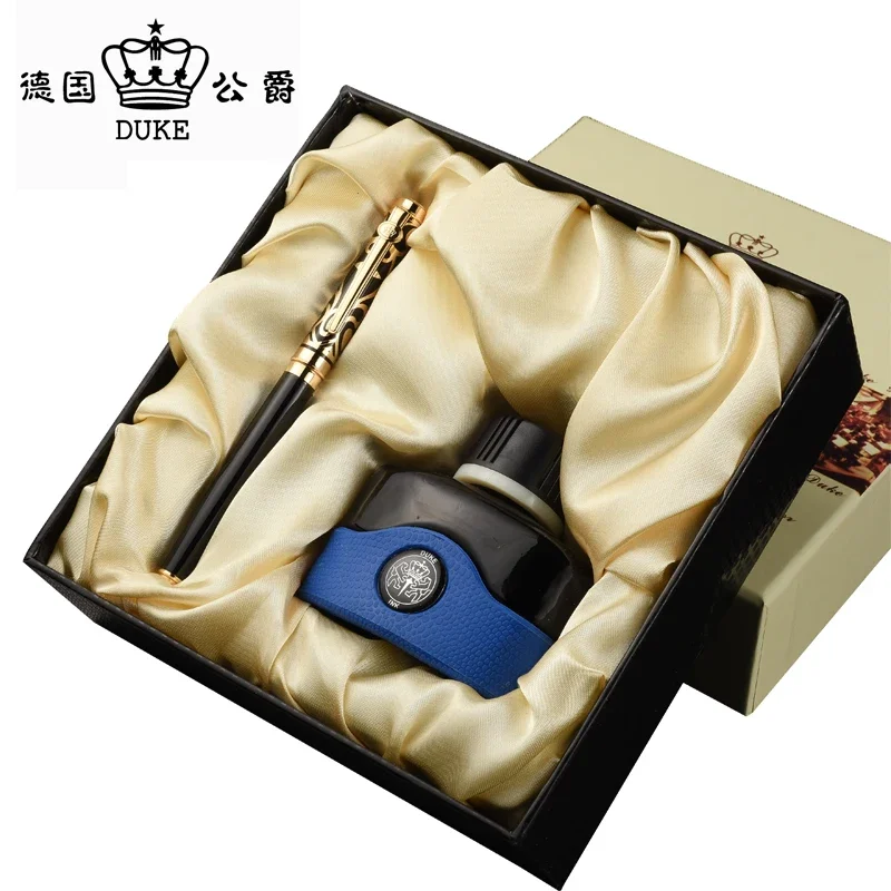 Duke High Quality Black and Gold 0.5mm Fountain Pen with a Bottle Ink Pens Set for Christmas Gift Free Shipping
Duke High Quality Black and Gold 0.5mm Fountain Pen with a Bottle Ink Pens Set for Christmas Gift Free Shipping