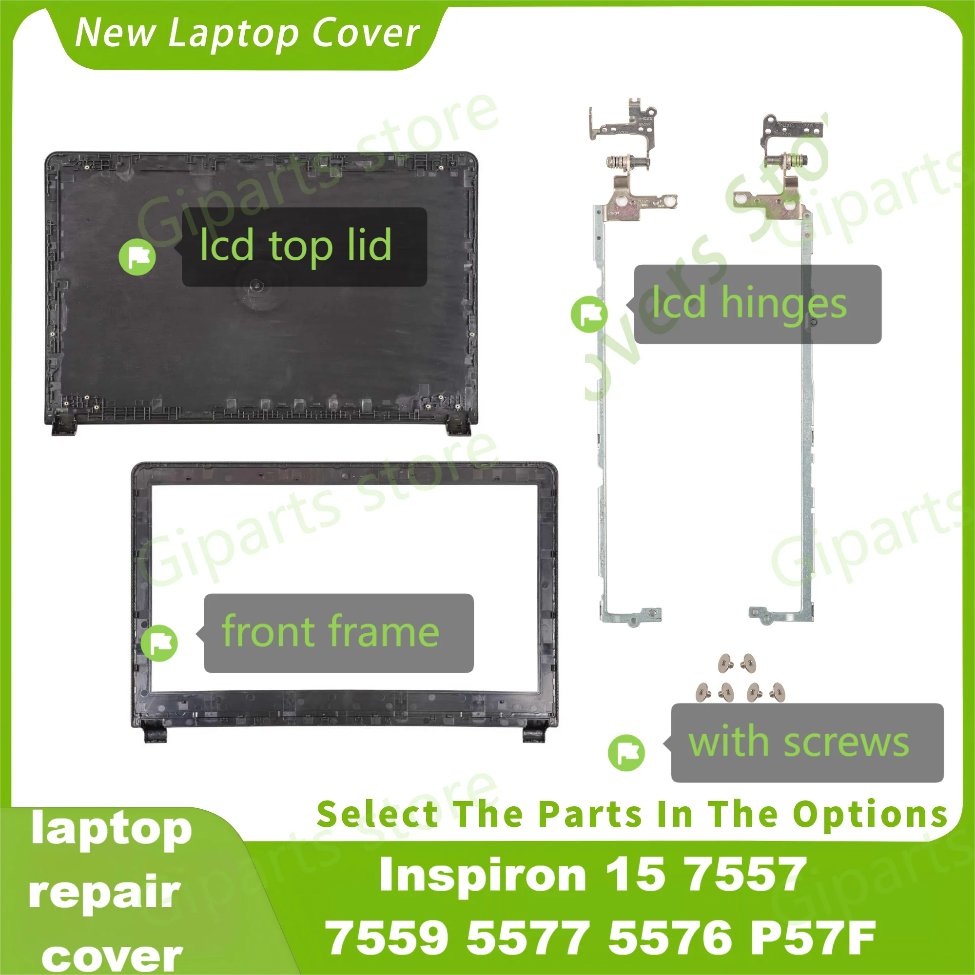 Cover For Inspiron 15 7557 7559 5576 5577 P57F back cover/bezel/hinges 0043WX 0T9X28 Case Repair
Cover For Inspiron 15 7557 7559 5576 5577 P57F back cover/bezel/hinges 0043WX 0T9X28 Case Repair