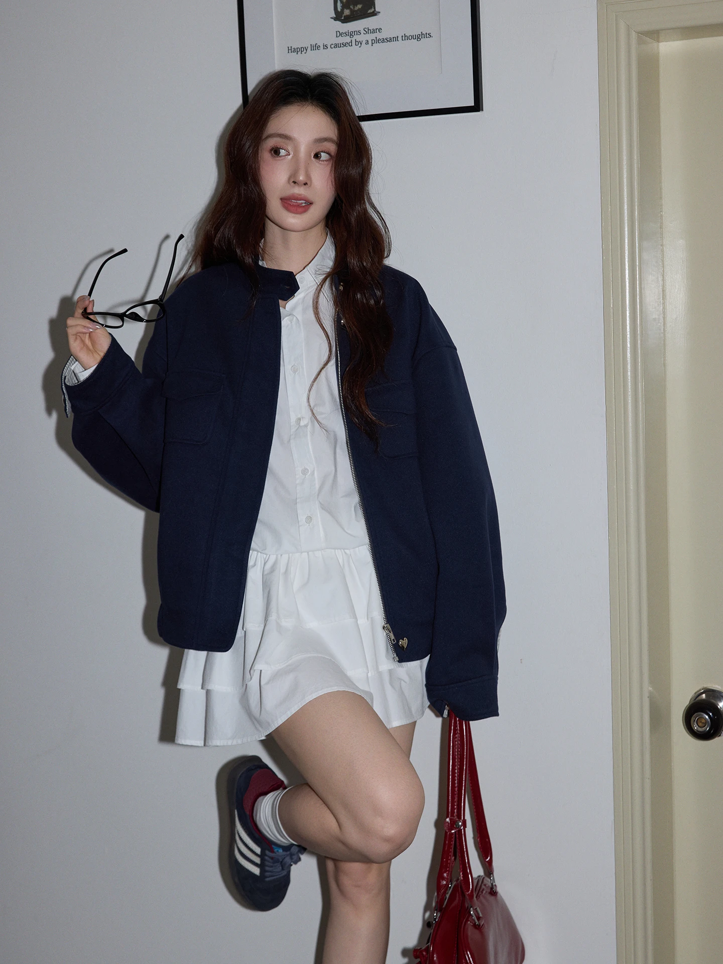 Blue Stand Collar Loose Long Sve Women's Jaet Autumn Winter Commute Sle Casual Comfortable Outerwear by Cha Cha Home
Blue Stand Collar Loose Long Sve Women's Jaet Autumn Winter Commute Sle Casual Comfortable Outerwear by Cha Cha Home